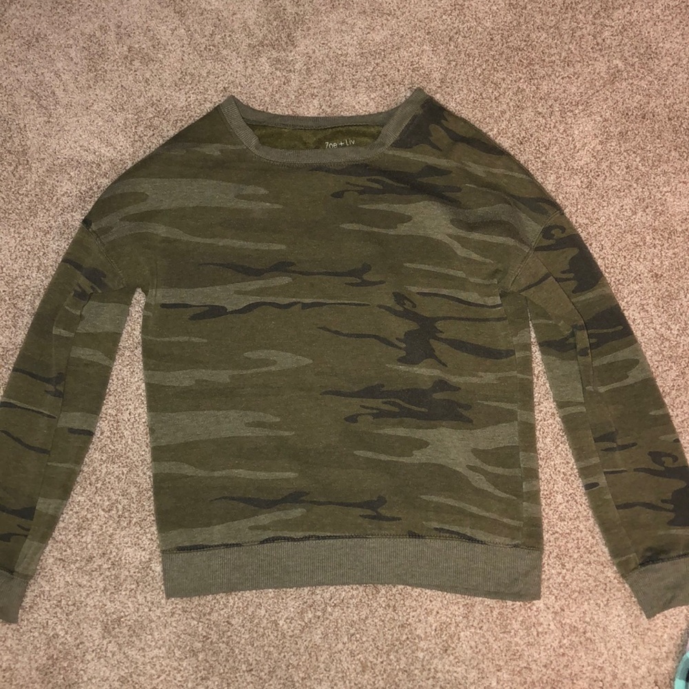 Zoe + Liv  Camo sweater.